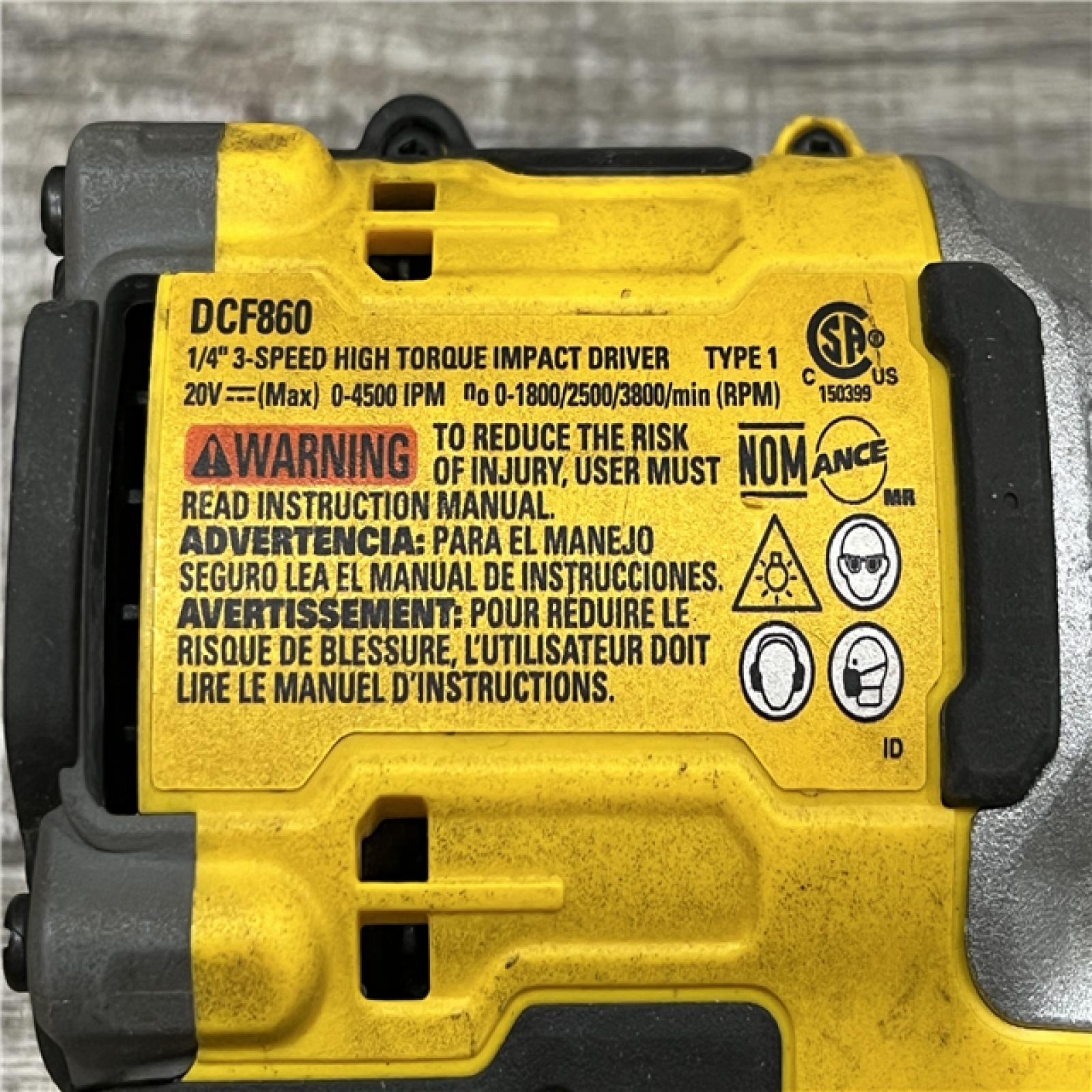 AS-IS DEWALT 20V MAX XR Lithium-Ion Brushless Cordless 3-Speed High Torque 1/4 in. Impact Driver Kit