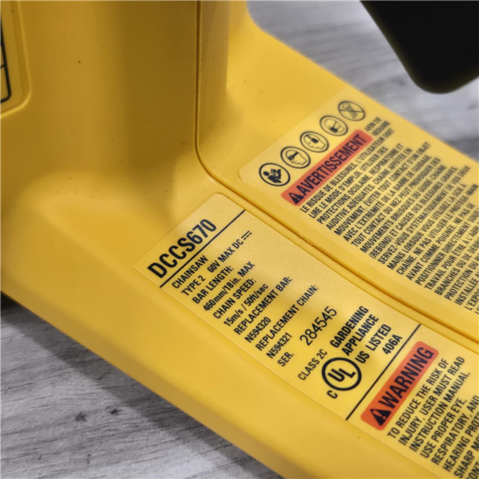 AS-IS DEWALT FLEXVOLT 60V MAX 16in. Cordless Chainsaw Kit