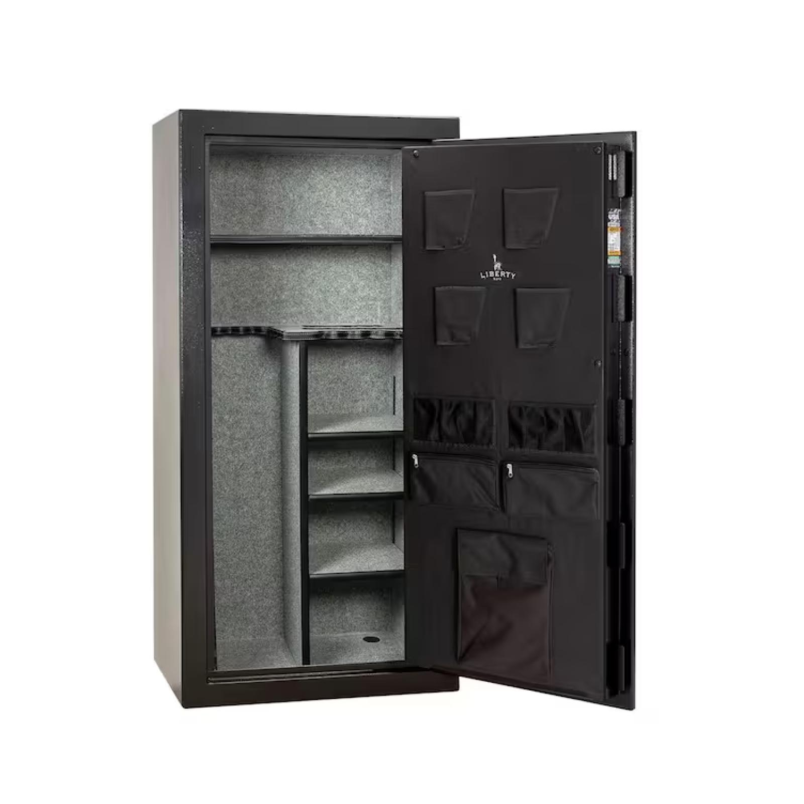 DALLAS LOCATION -  LIBERTY SAFE Centurion 24-Gun 40-min fire rating EMP E-Lock  59.25 in H x 28.25 in W x 20 in. L  Black Gun Safe