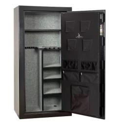 DALLAS LOCATION -  LIBERTY SAFE Centurion 24-Gun 40-min fire rating EMP E-Lock  59.25 in H x 28.25 in W x 20 in. L  Black Gun Safe