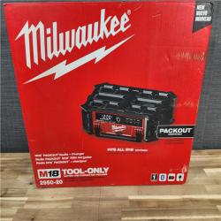 HOUSTON LOCATION - AS-IS Milwaukee 2950-20 18V M18 PACKOUT Lithium-Ion Cordless Radio + Charger (Tool Only)