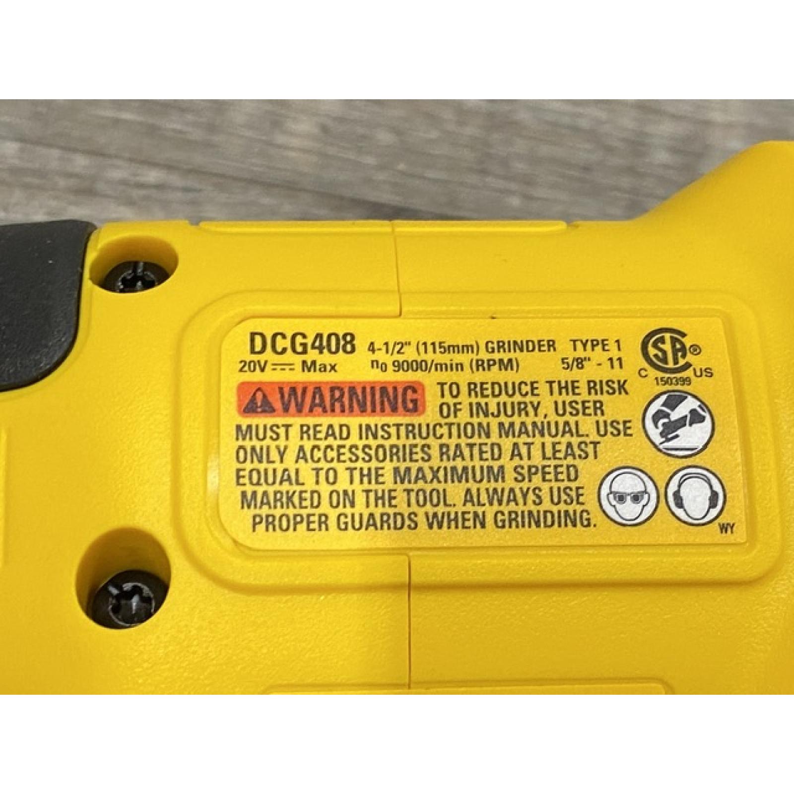 AS-IS DEWALT 20V MAX Cordless Brushless 4-1/2 in. Angle Grinder with Paddle Switch (Tool Only)