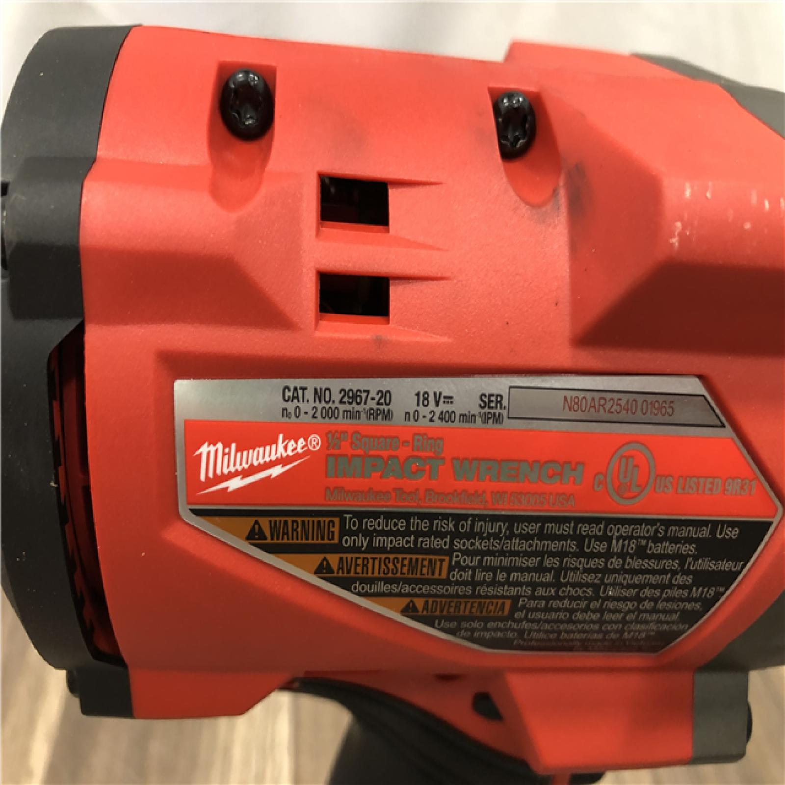 AS-IS Milwaukee FUEL 18V Lithium-Ion Brushless Cordless 1/2 in. Impact Wrench with Friction Ring (Tool-Only)
