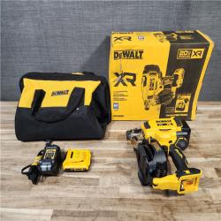 HOUSTON LOCATION - AS-IS DEWALT 20V MAX Lithium-Ion 15-Degree Electric Cordless Roofing Nailer Kit