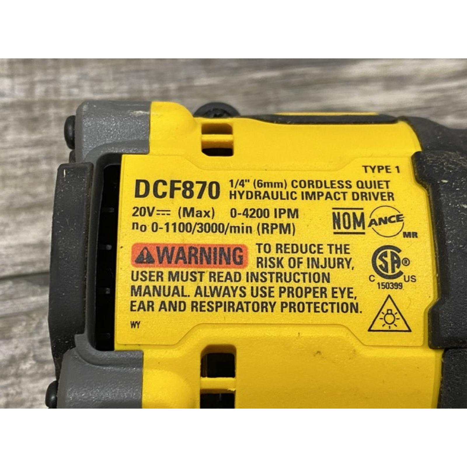 AS-IS DEWALT 20V XR Brushless Cordless 1/4 in. Quiet Hydraulic Impact Driver (Tool-Only)