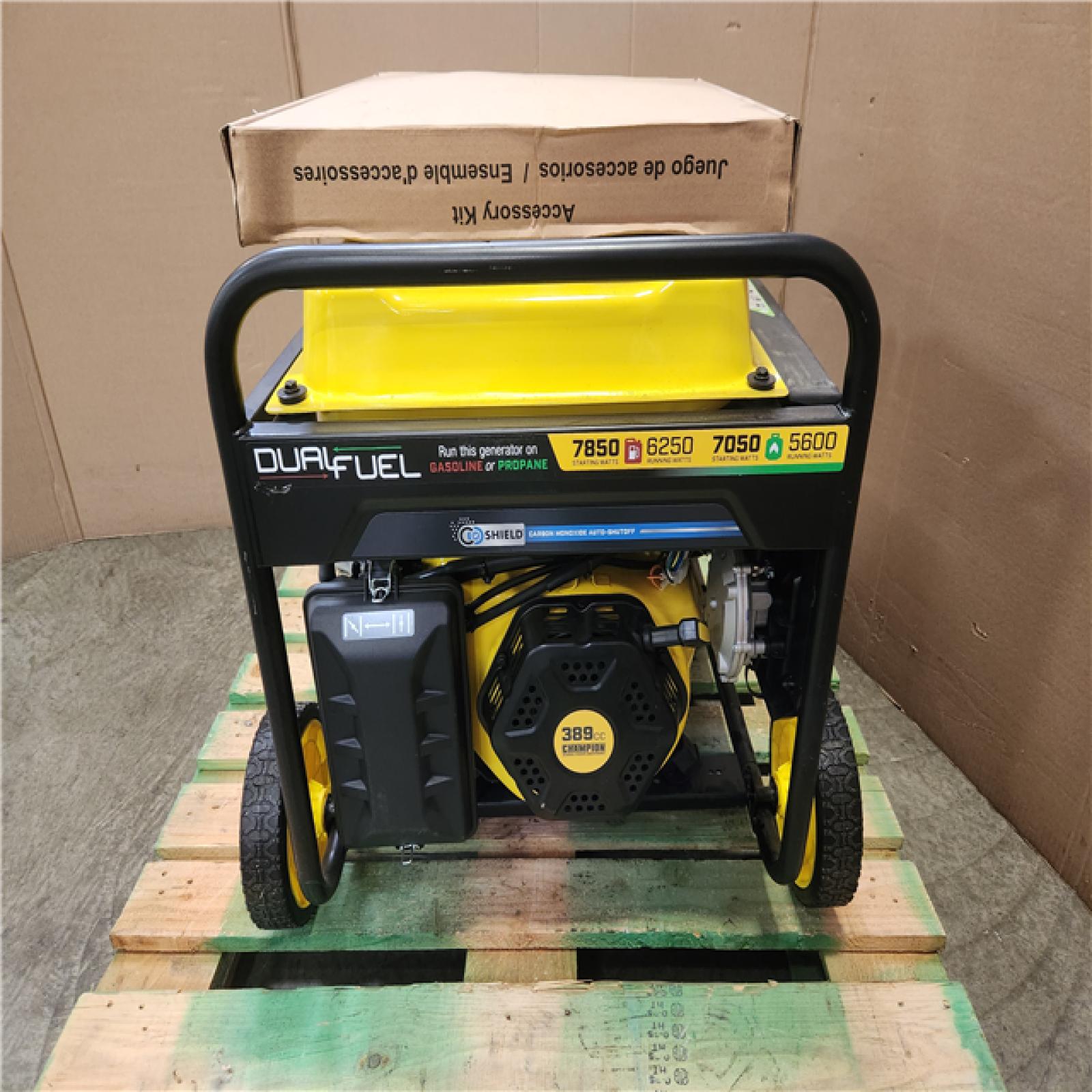 Phoenix Champion Power Equipment 7850/6250-Watt Recoil Start Gasoline and Propane Powered Dual Fuel Portable Generator with CO Shield