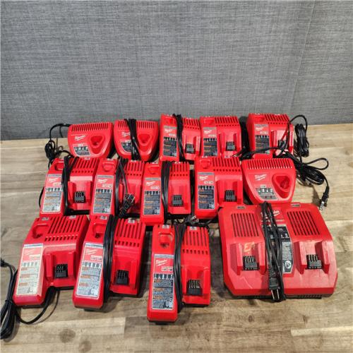 HOUSTON LOCATION - AS-IS MILWAUKEE BATTERY CHARGER PACK QTY - 14