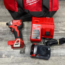 AS-IS Milwaukee 18-Volt Lithium-Ion Compact Brushless Cordless 1/4 in. Impact Driver Kit
