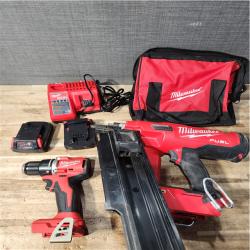 Houston Location AS-IS Milwaukee Drill and Nail Gun and Batteries QTY/2 with Charger