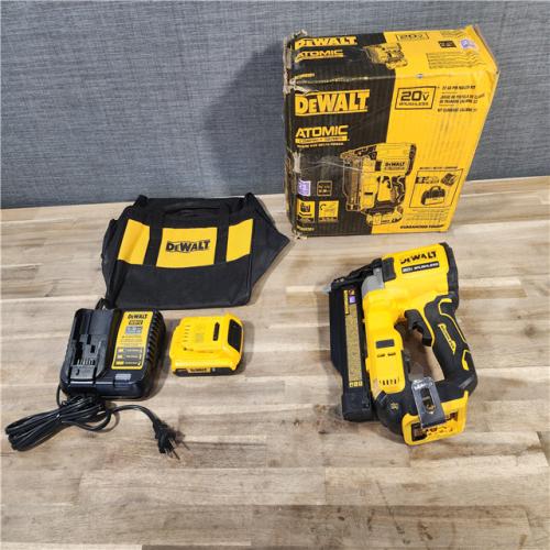 HOUSTON LOCATION - AS-IS DEWALT ATOMIC 20V MAX Lithium Ion Cordless 23 Gauge Pin Nailer Kit with 2.0Ah Battery and Charger