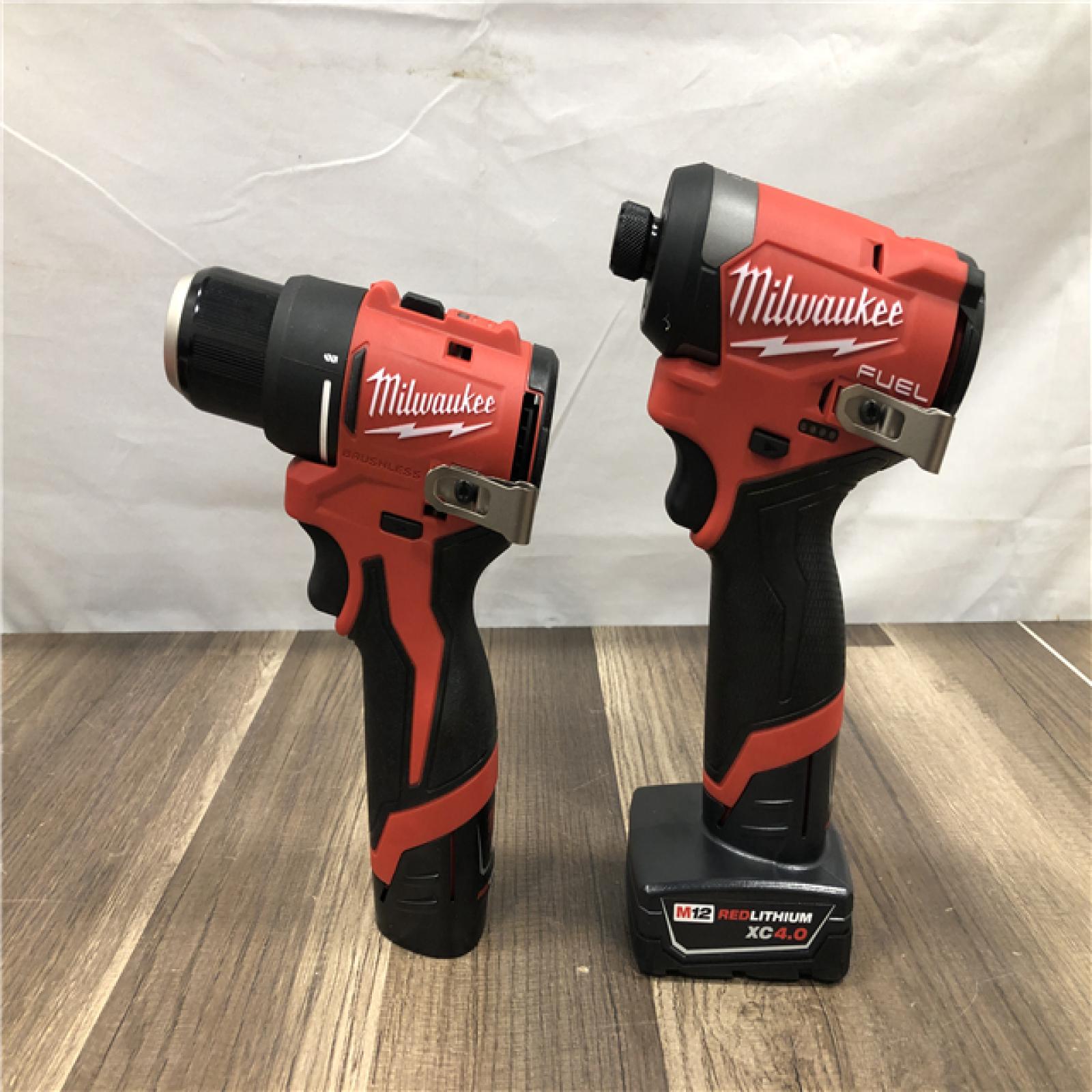 AS-IS Milwaukee  FUEL 12-Volt Lithium-Ion Brushless Cordless Hammer Drill and Impact Driver Combo Kit