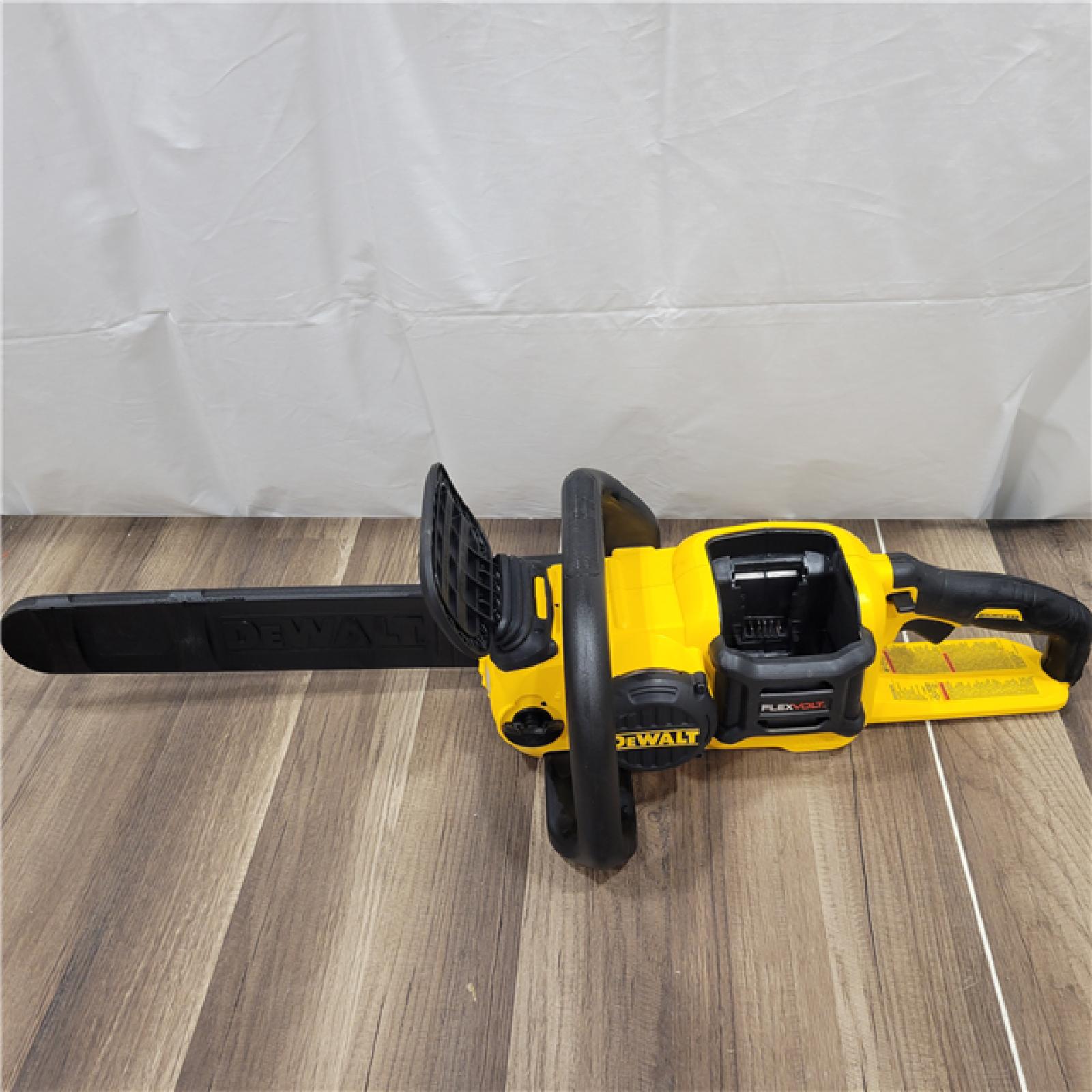 AS-IS  DEWALT  FLEXVOLT 60V MAX 16in. Brushless Cordless Battery Powered Chainsaw Kit with (1) FLEXVOLT 2 Ah Battery & Charger