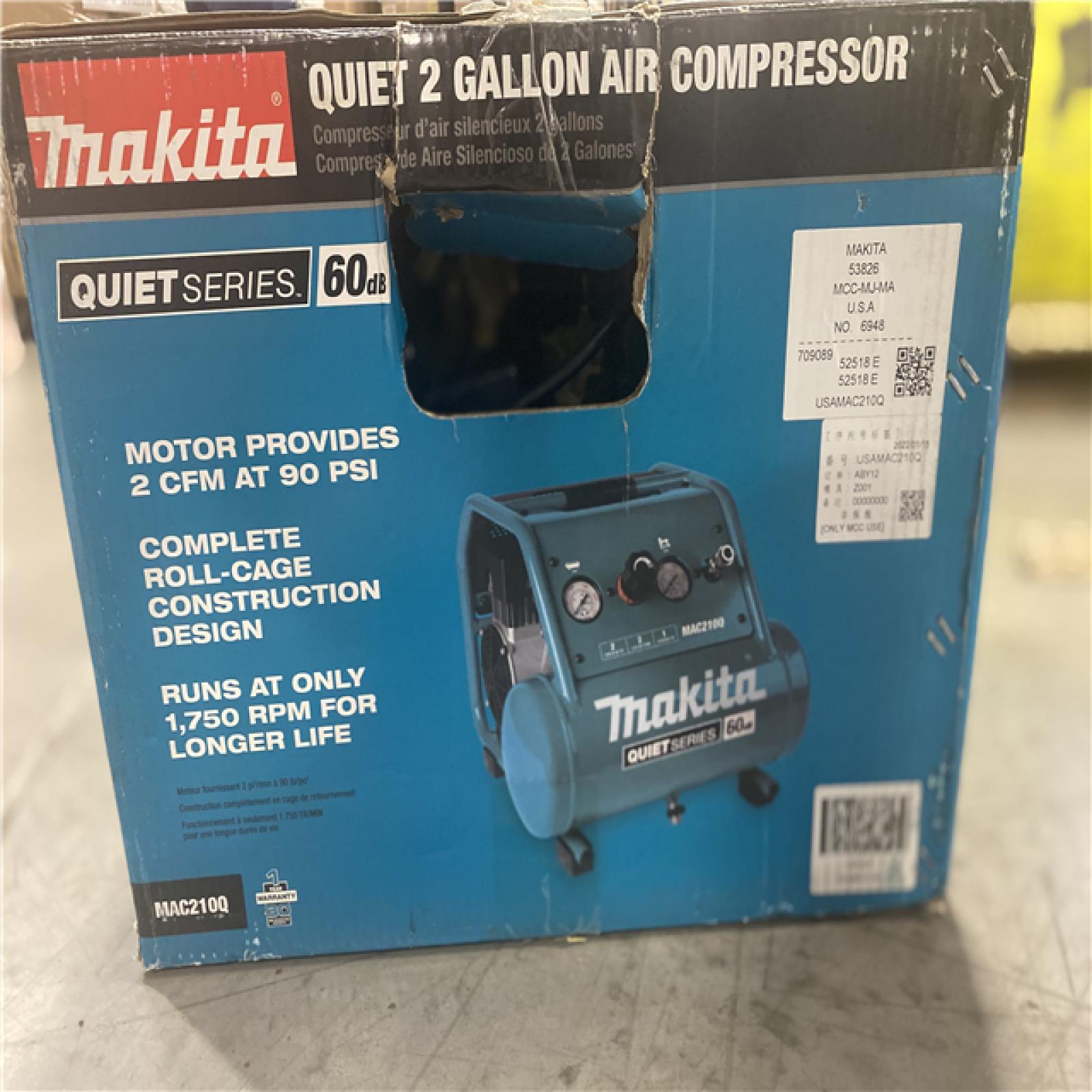 AS-IS - Makita Quiet Series 1 HP, 2 Gallon, Oil-Free, Electric Air Compressor