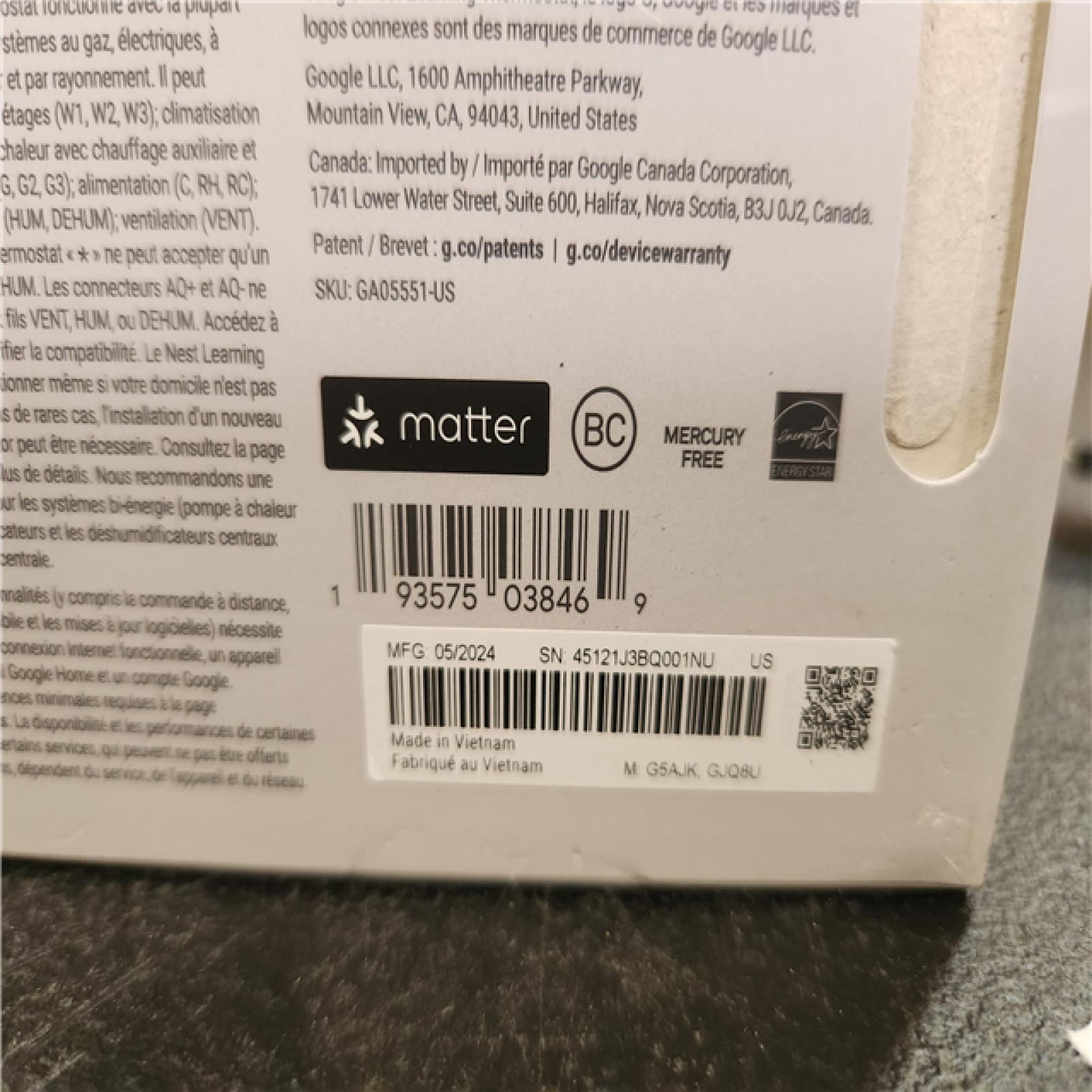 Phoenix AS-IS Google Nest Learning Thermostat (4th Gen) with Nest Temperature Sensor (2nd Gen) -