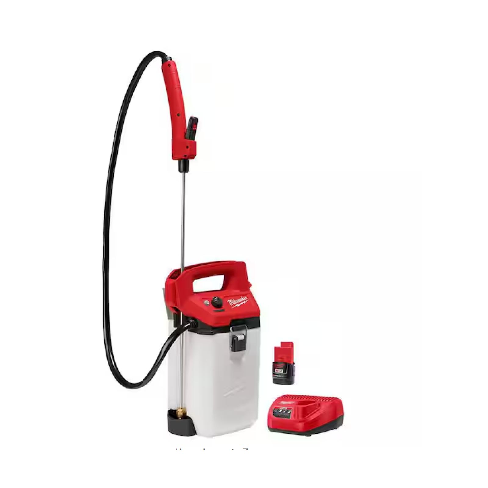 NEW! - Milwaukee M12 12-Volt 2 Gal. Lithium-Ion Cordless Handheld Sprayer Kit with 2.0 Ah Battery and Charger