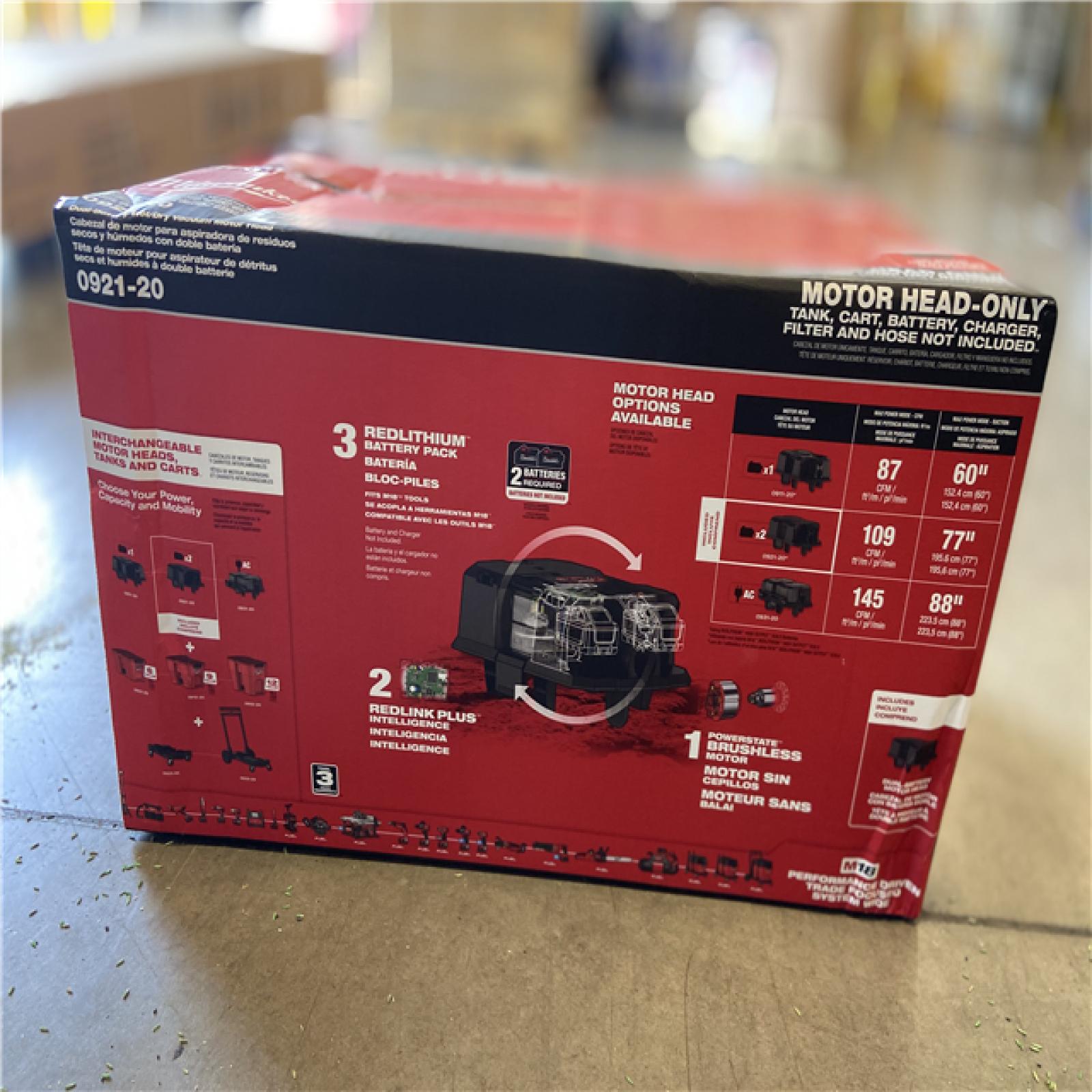 NEW! - Milwaukee M18 FUEL Wet/Dry Vacuum DUAL-BATTERY Cordless Motor Head For Milwaukee Wet/Dry Shop Vacuums