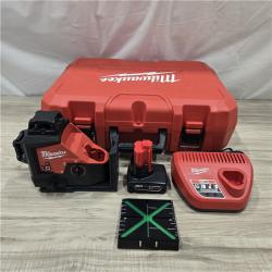 AS-IS Milwaukee-3632-21 M12 Green Beam Laser 360° 3-Plane Kit
