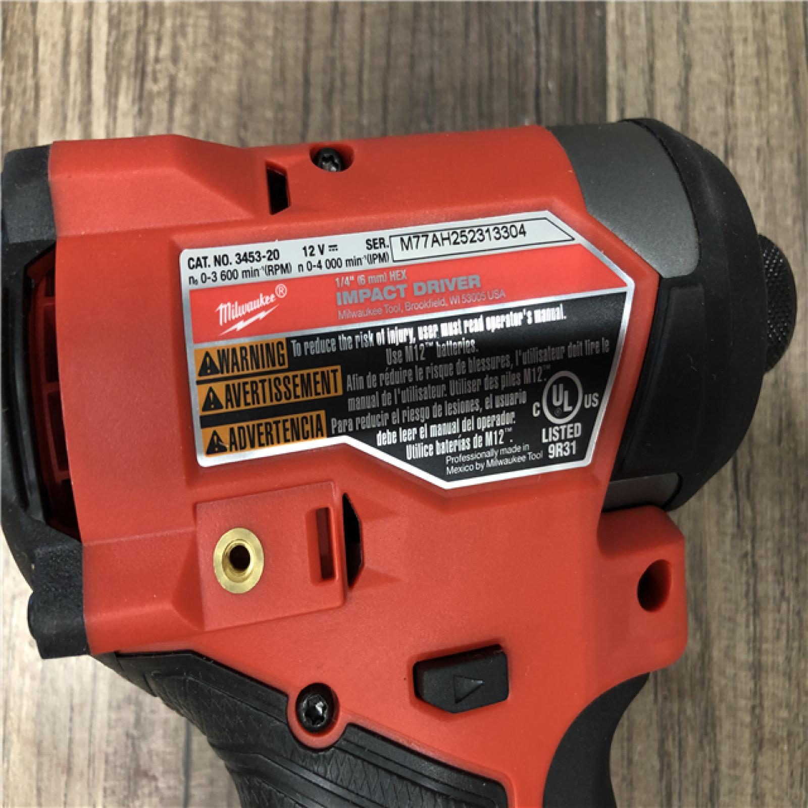 AS-IS Milwaukee  FUEL 12V Lithium-Ion Brushless Cordless 1/4 in. Hex Impact Driver (Tool-Only)