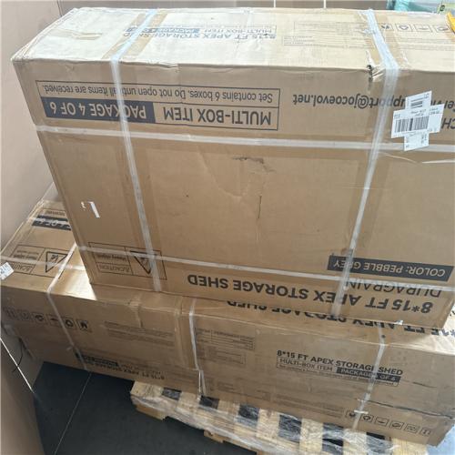 CALIFORNIA AS IS 8x15 APEX STORAGE SHED 6 OF 6 BOXES