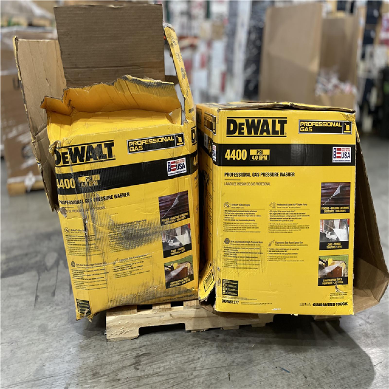 DALLAS LOCATION- AS IS- DEWALT 4400 PSI 4.0 GPM Gas Pressure Washer PALLET (2 UNITS)