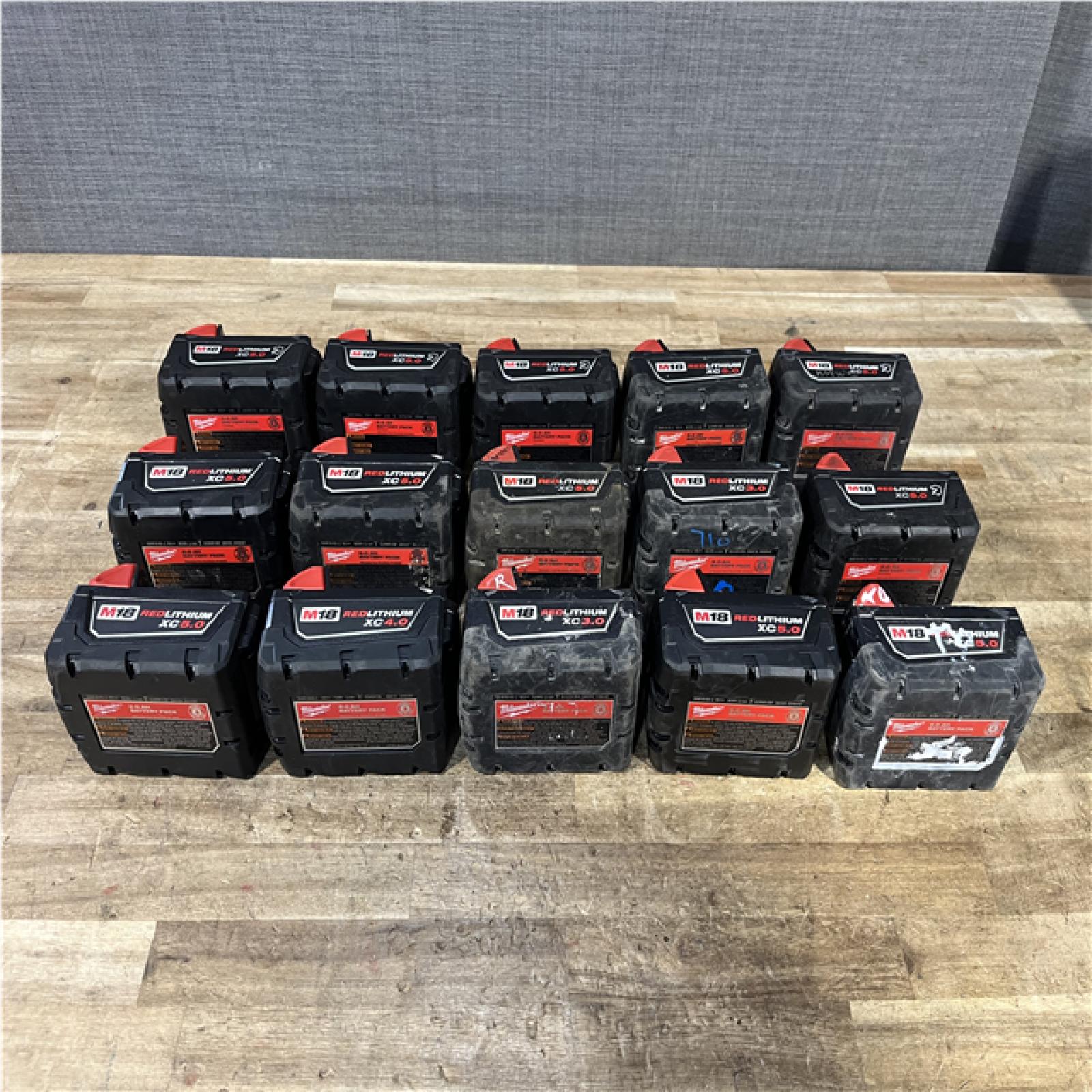 Houston Location AS-IS Milwaukee Batteries QTY/15