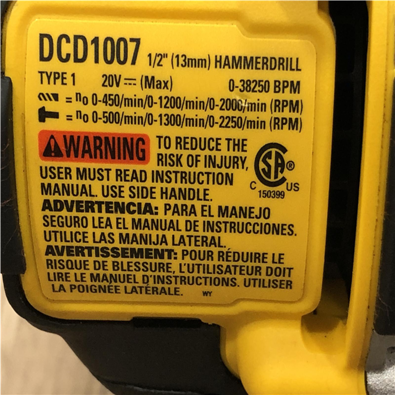 AS-IS DEWALT 20V XR Lithium-Ion Cordless Hammer Drill Kit