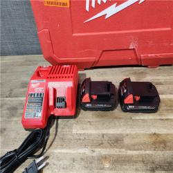 HOUSTON LOCATION - AS-IS Milwaukee M18 18V Lithium-Ion Cordless Short Throw Press Tool Kit with 3 PEX Crimp Jaws (2) 2.0 Ah Batteries and Charger