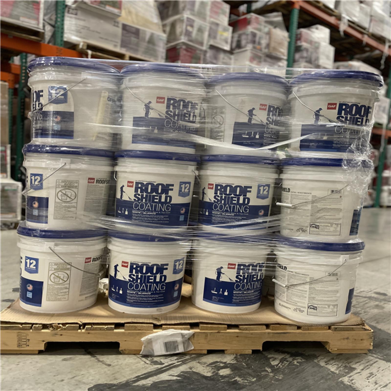 DALLAS LOCATION - GAF RoofShield Top Coat 5 Gal. White Acrylic Reflective Elastomeric Roof Coating PALLET-(36 UNITS)
