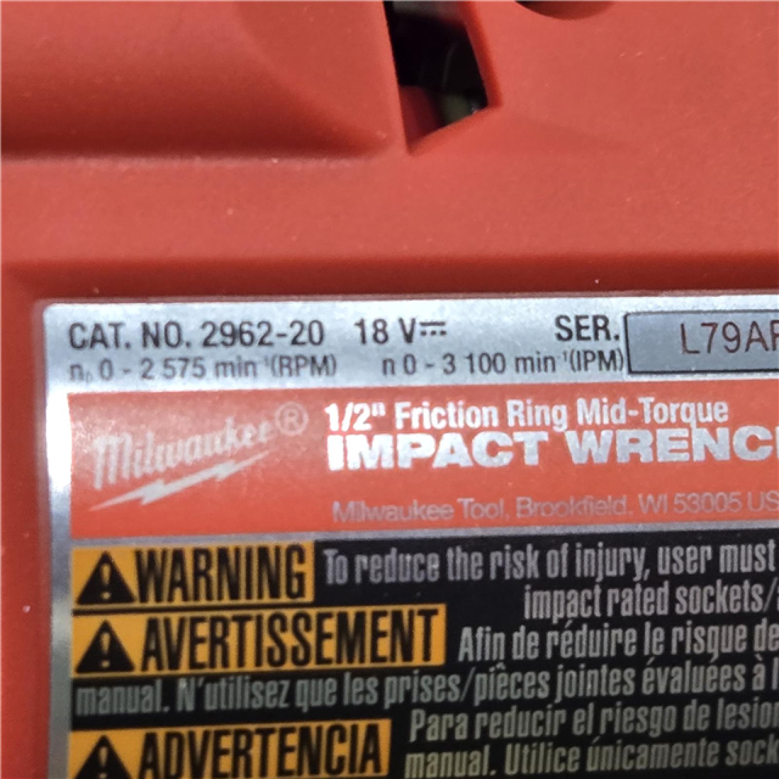 AS-IS Milwaukee 2962-20  M18 18V Fuel 1/2 Mid-Torque Impact Wrench Cordless  (Tool-Only)