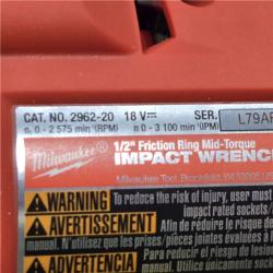AS-IS Milwaukee 2962-20  M18 18V Fuel 1/2 Mid-Torque Impact Wrench Cordless  (Tool-Only)