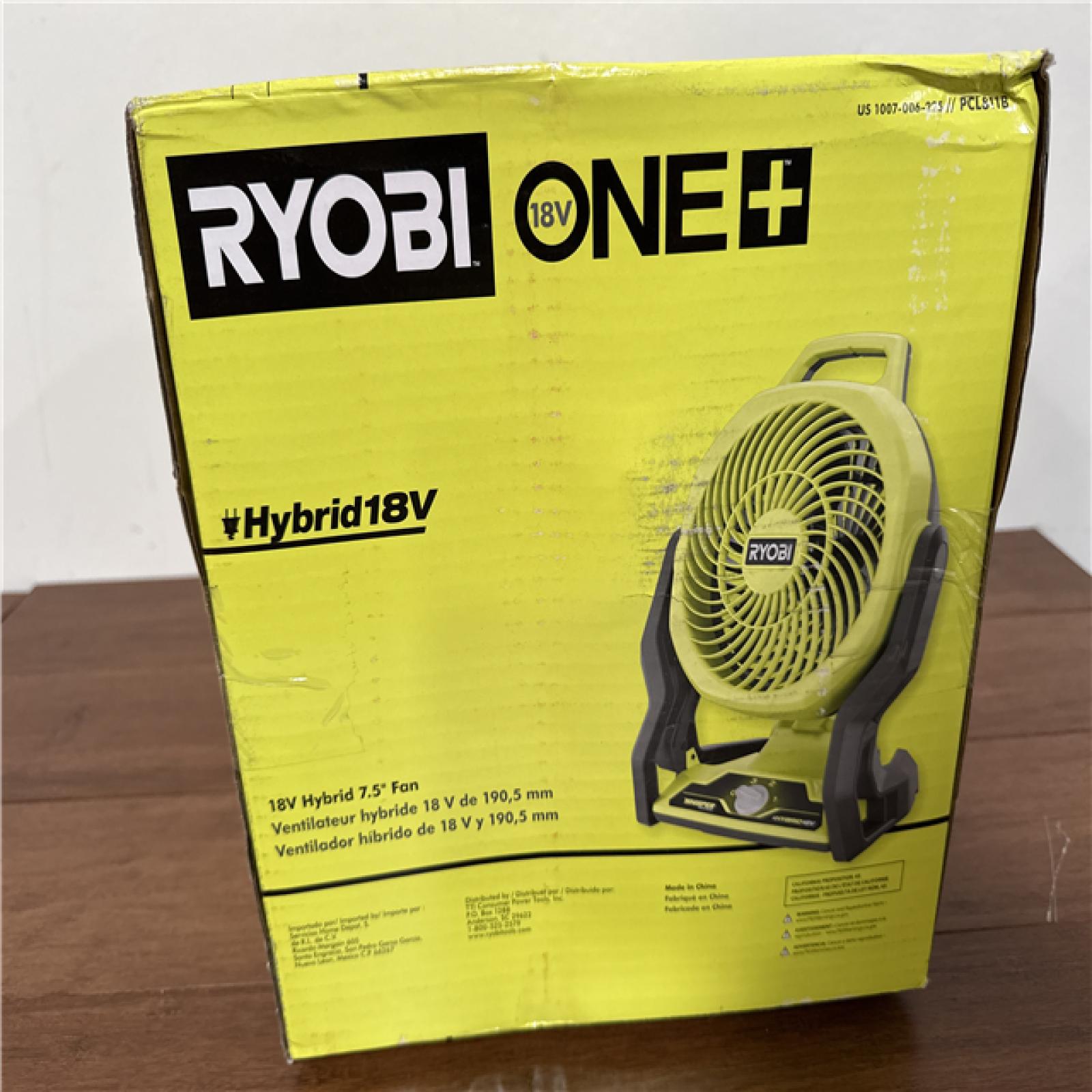 California NEW Ryobi 18V Hybrid 7.5 Fan (Tool Only)