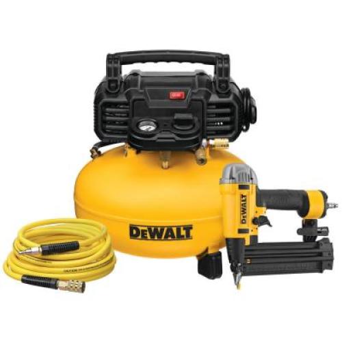 AS-IS DEWALT 6 Gal. 18-Gauge Brad Nailer and Heavy-Duty Pancake Electric Air Compressor Combo Kit
