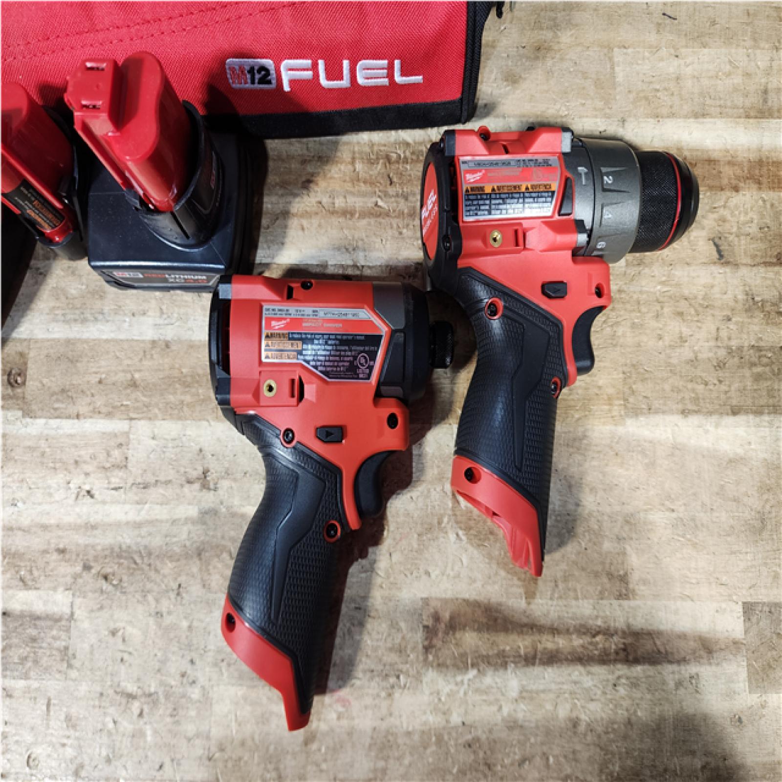 HOUSTON LOCATION - AS - IS Milwaukee FUEL 12-Volt Lithium-Ion Brushless Cordless Hammer Drill and Impact Driver Combo Kit