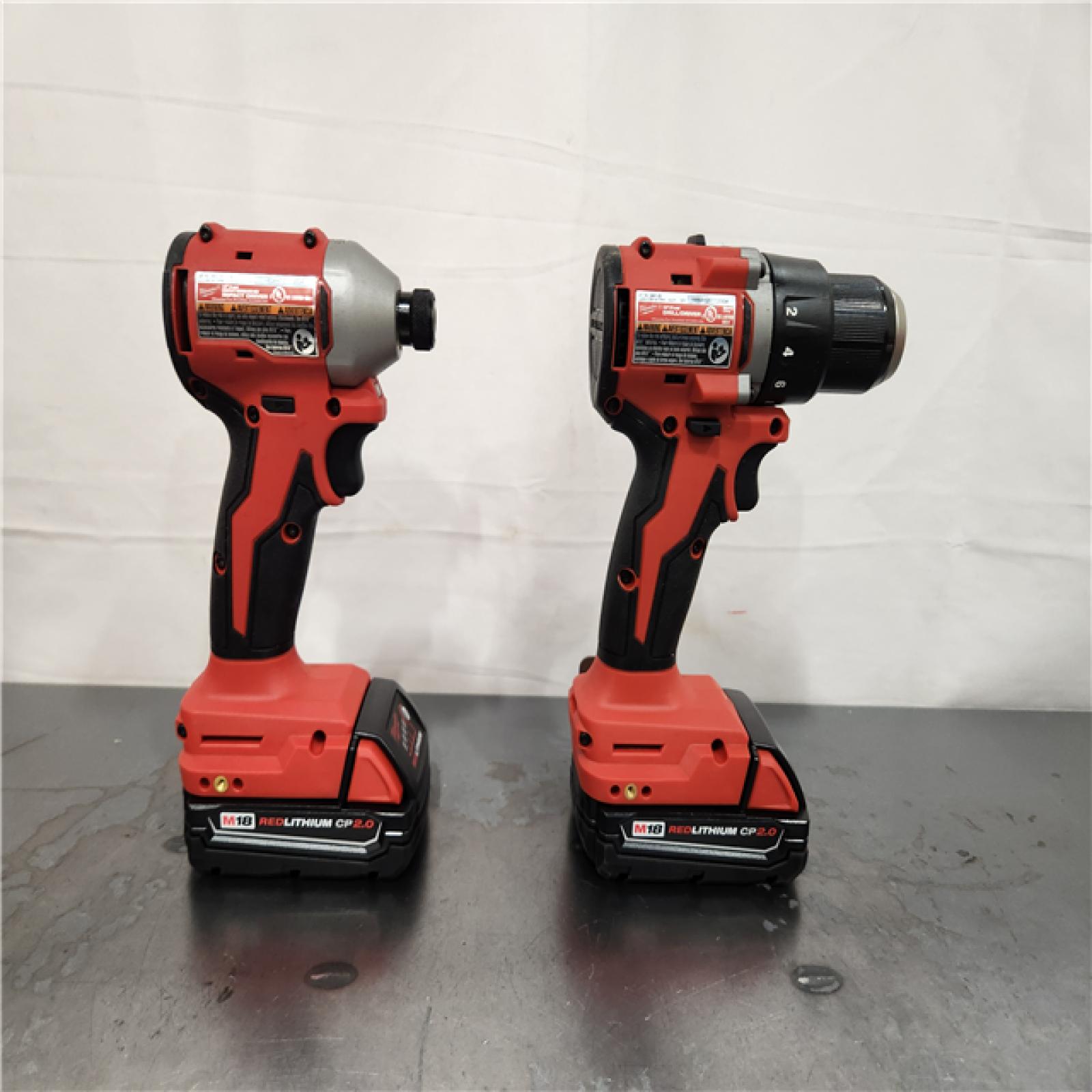 AS-IS- Milwaukee 18V Lithium-Ion Brushless Cordless Compact Drill/Impact Combo Kit