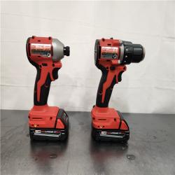 AS-IS- Milwaukee 18V Lithium-Ion Brushless Cordless Compact Drill/Impact Combo Kit