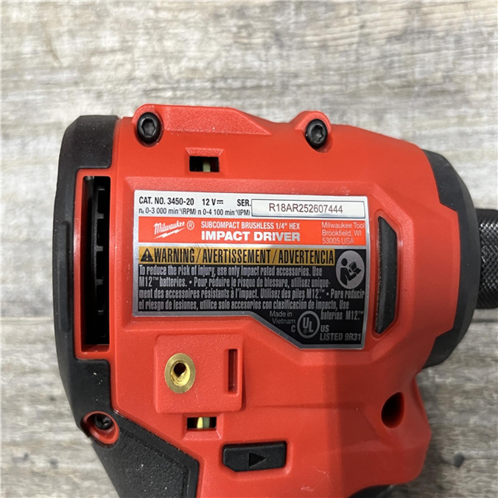 AS-IS Milwaukee 12-Volt Lithium-Ion Brushless Cordless Subcompact Drill and Impact Driver Combo Kit
