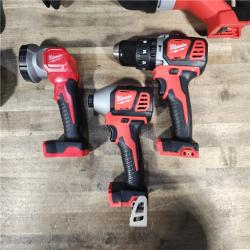 HOUSTON LOCATION - AS-IS (APPEARS LIKE NEW) MILWAUKEE M18 18V Lithium-Ion Cordless Combo Tool Kit with Two 3.0Ah Batteries, 1-Charger, 1-Tool Bag (4-Tool)