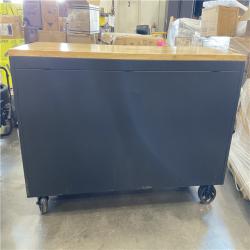 DALLAS LOCATION - Husky 61 in. W x 23 in. D Heavy Duty 15-Drawer Mobile Workbench Tool Chest with Solid Wood Top in Matte Black