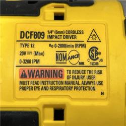 AS-IS DEWALT Atomic 20V Max Lithium-Ion Brushless Cordless Compact 1/4 in. Impact Driver Kit