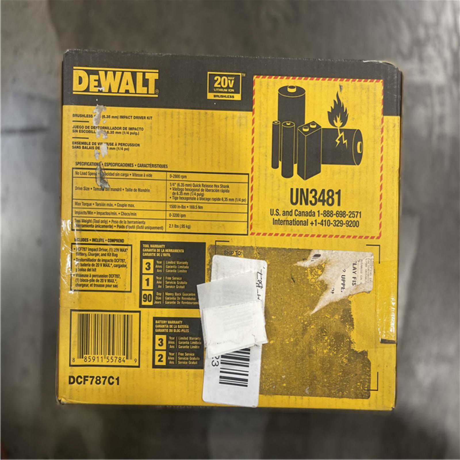 NEW! DeWalt 20V MAX 1/4 Inch Brushless Cordless Impact Driver Kit