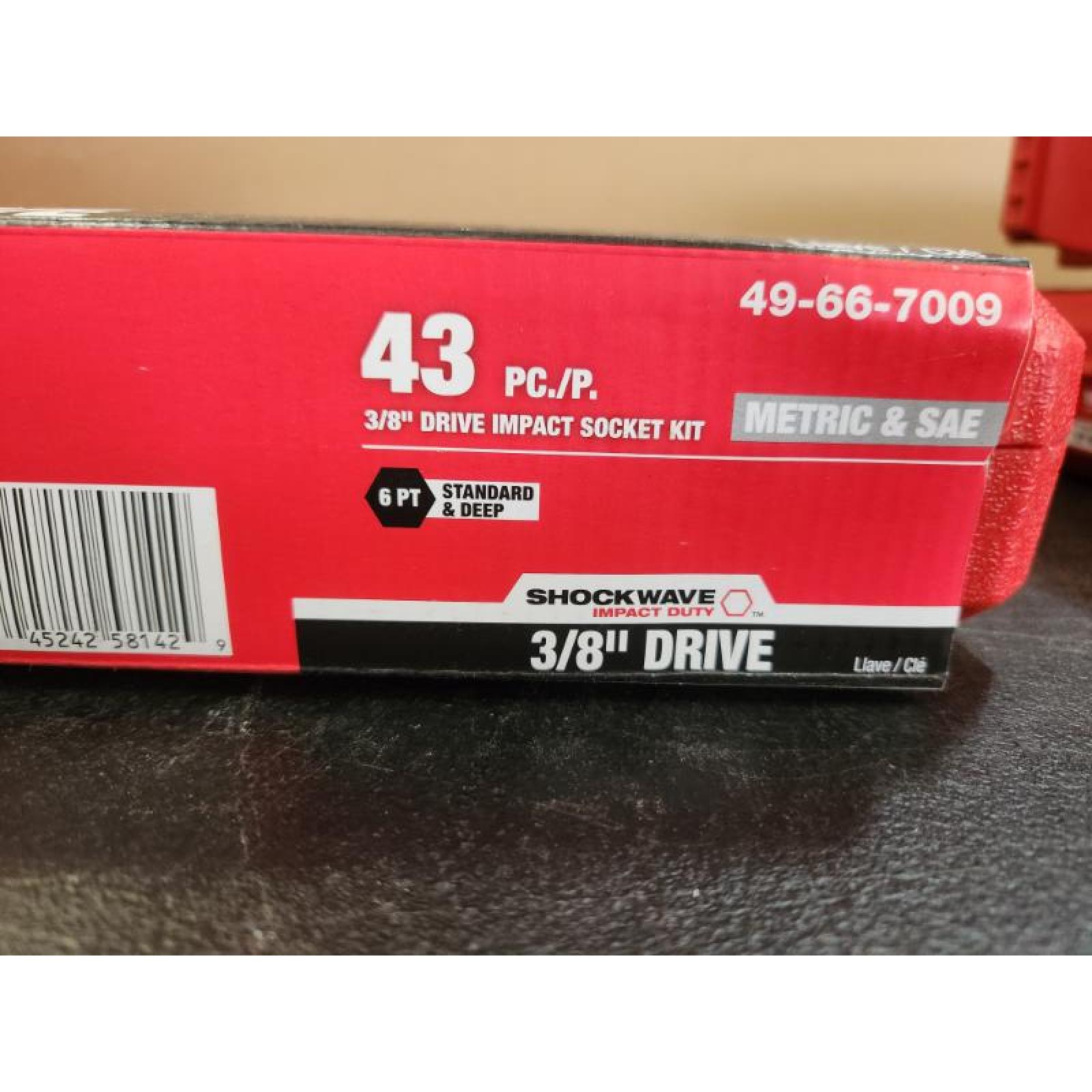 Phoenix NEW Milwaukee SHOCKWAVE 3/8 in. Drive SAE and Metric 6 Point Impact Socket Set (43-Piece) (SEALED)