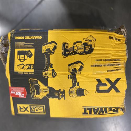 AS-IS DEWALT 20-Volt Maximum Lithium-Ion Cordless 4-Tool Combo Kit with (2) 4 Ah Batteries and Charger