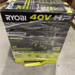 DALLAS LOCATION- RYOBI 24 in. 40-Volt HP Brushless Whisper Series 2-Stage Cordless Electric Self-Propelled Snow Blower (Tool-Only)