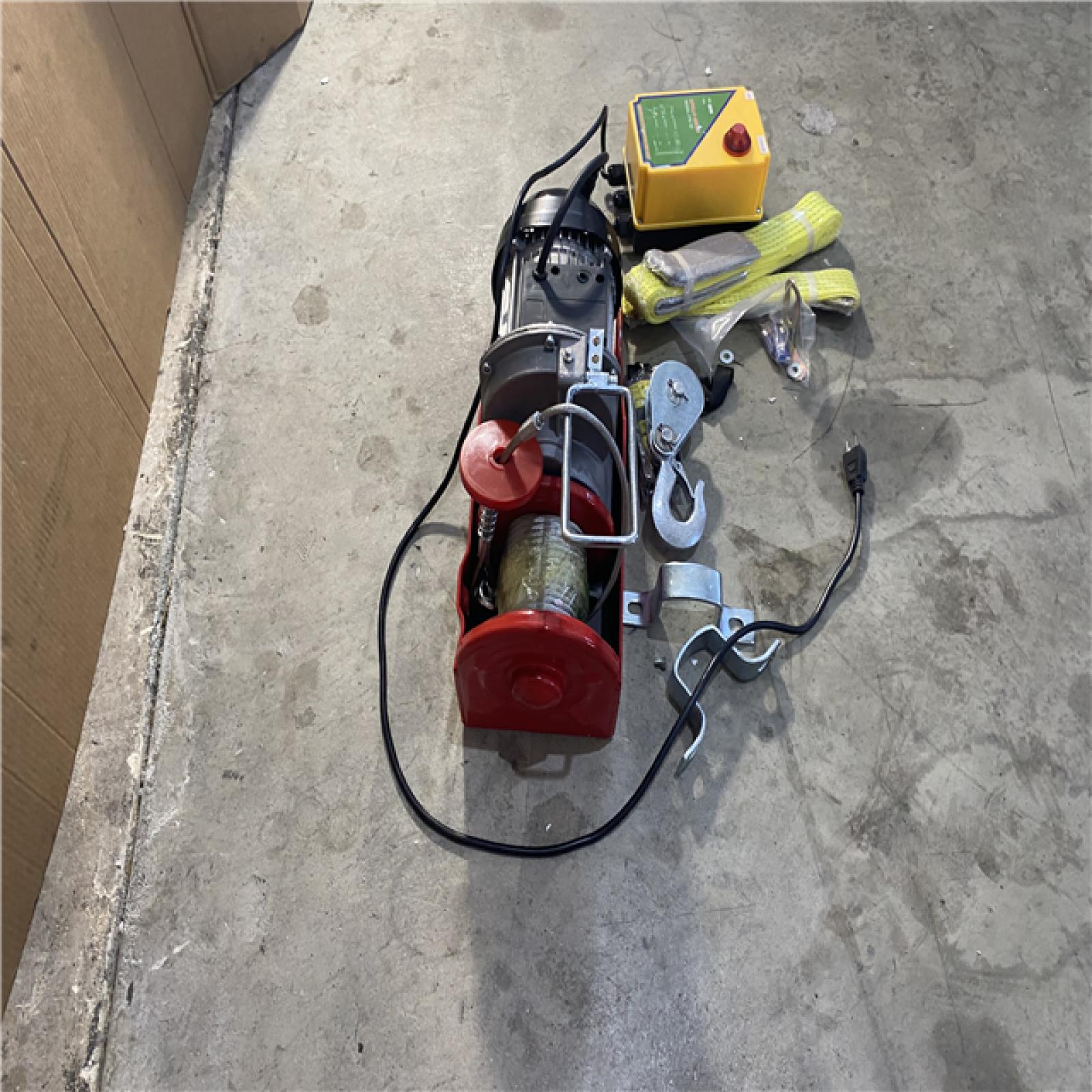 Houston location AS-IS VEVOR Electric Hoist Lift 1980LBS 900KG Overhead Electric Hoist 110V Electric Wire Hoist Remote Control Garage Auto Shop Overhead Lift