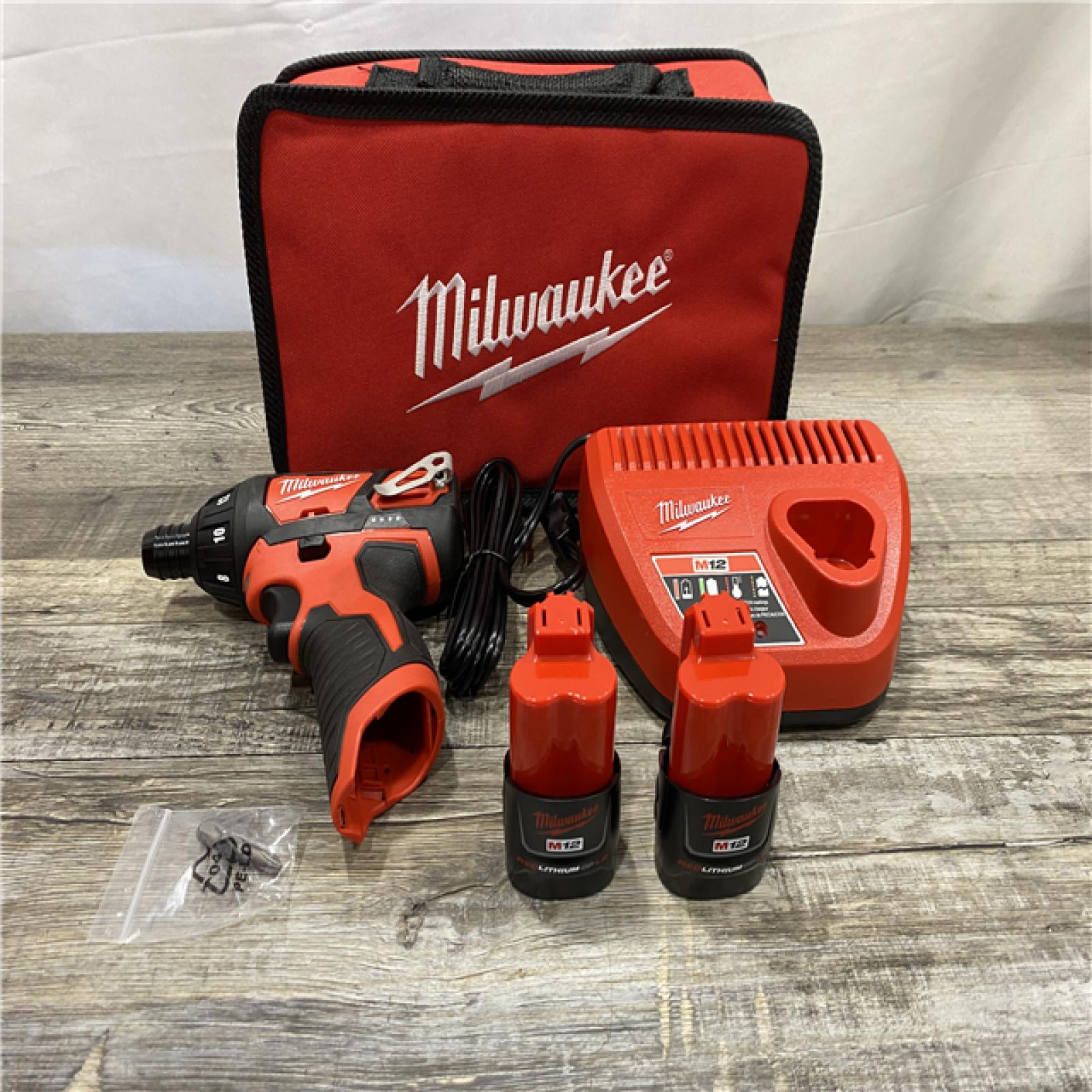 AS-IS Milwaukee 12V Lithium-Ion Cordless 1/4 in. Hex Screwdriver Kit