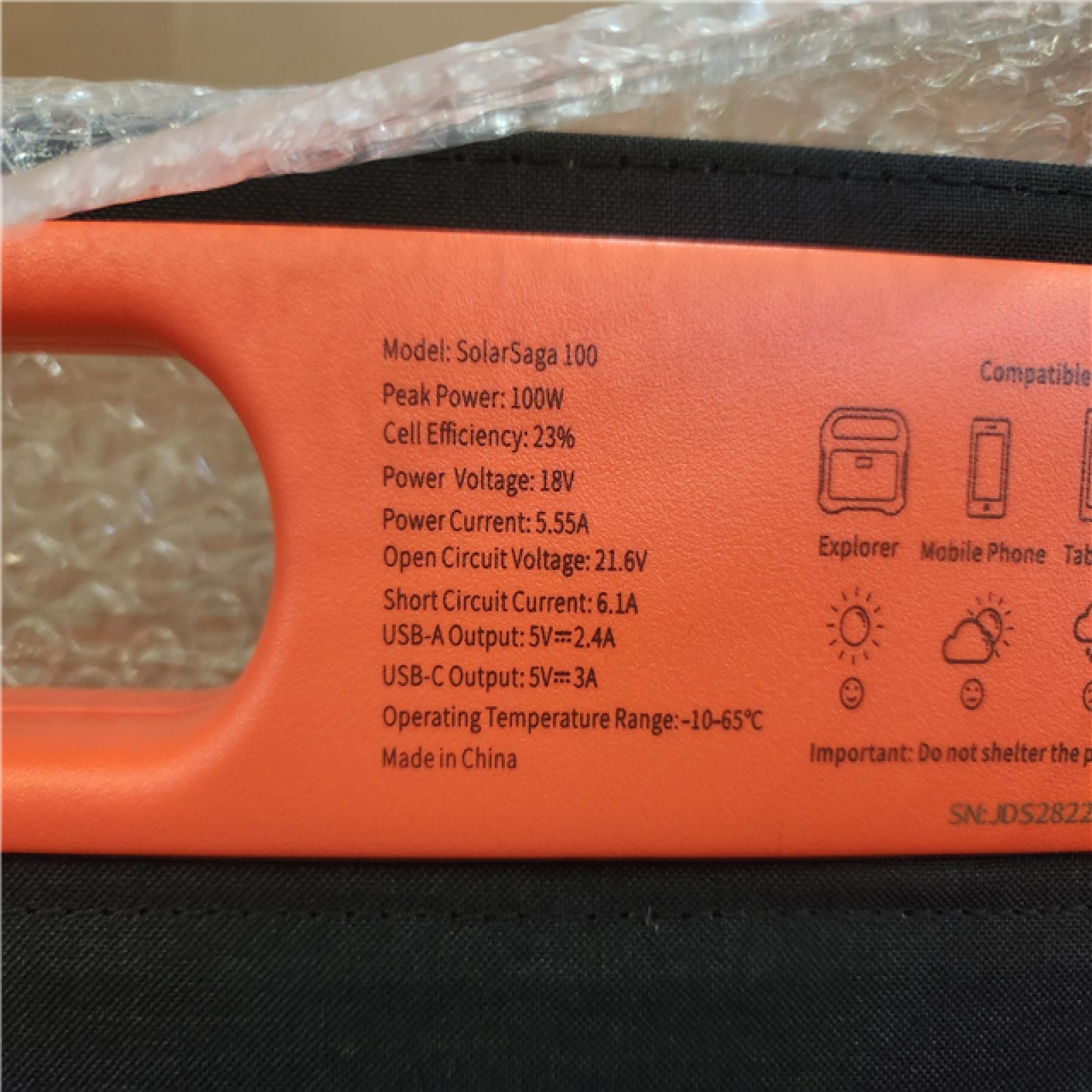 Phoenix NEW Jackery SolarSaga 100-Watt Portable Solar Panel for Explorer 290/550/880/1000/1500 Power Station with built-in 2 USB Outputs