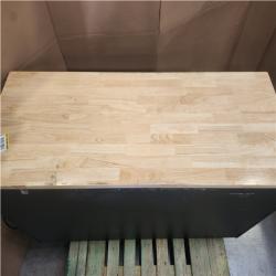Phoenix LIKE NEW Husky Heavy Duty 61 in. W x 22 in. D 15-Drawer Matte Black Mobile Workbench Cabinet with Solid Wood Top