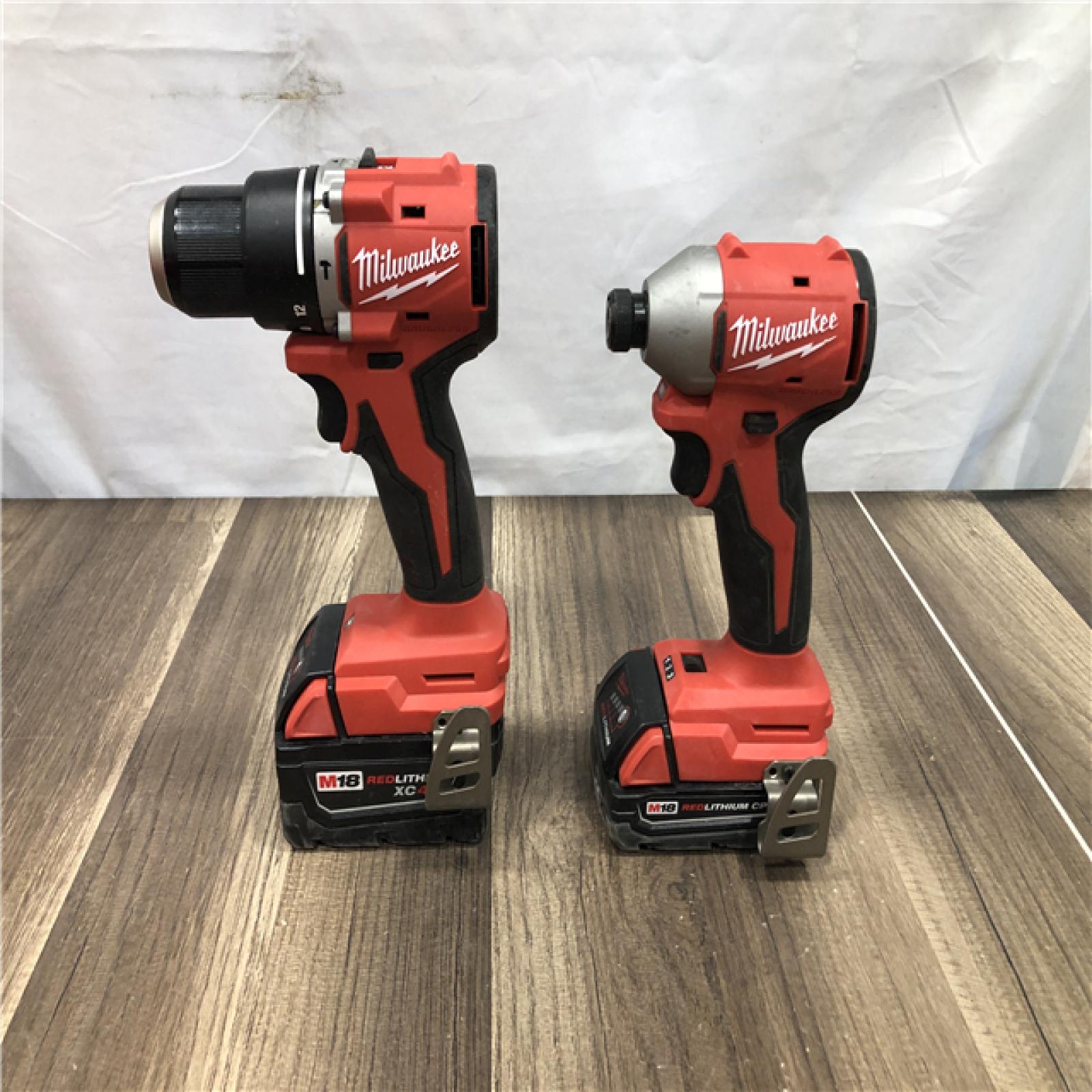 AS-IS Milwaukee 18-Volt Lithium-Ion Brushless Cordless Compact Hammer Drill/Impact Combo Kit