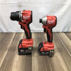 AS-IS Milwaukee 18-Volt Lithium-Ion Brushless Cordless Compact Hammer Drill/Impact Combo Kit