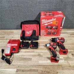 HOUSTON LOCATION - AS-IS Milwaukee 18V Lithium-Ion Cordless Drill Driver/Impact Driver Combo Kit